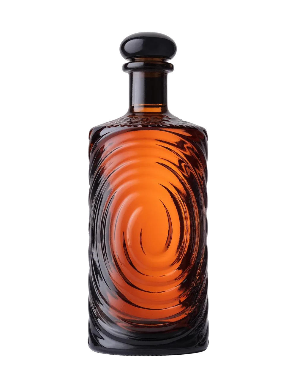 Bottle with an amber-coloured drink